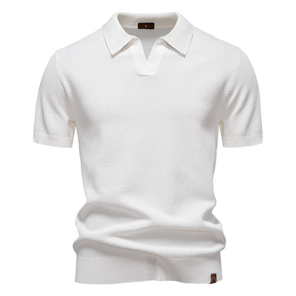 Elegance Polo | Poloshirt met open kraag en lichte structuur