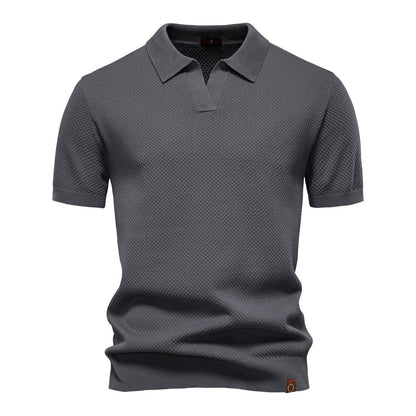 Elegance Polo | Poloshirt met open kraag en lichte structuur
