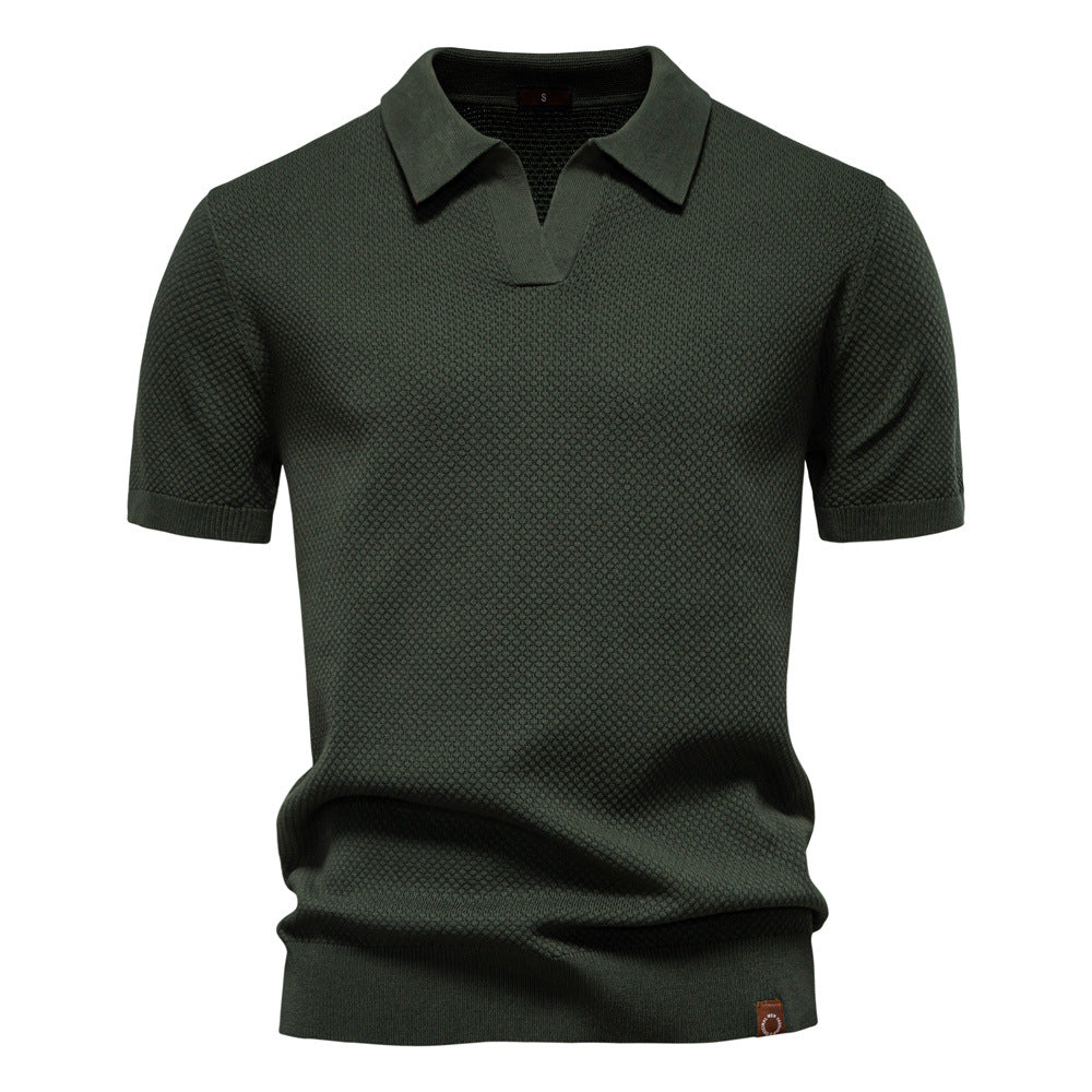 Elegance Polo | Poloshirt met open kraag en lichte structuur