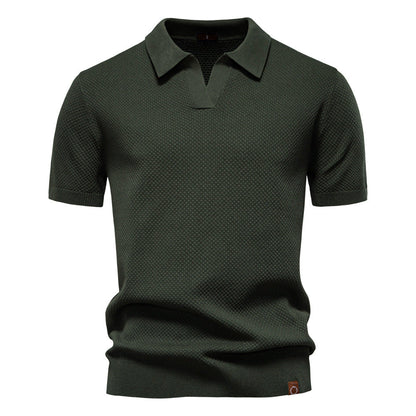Elegance Polo | Poloshirt met open kraag en lichte structuur