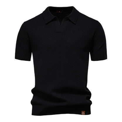 Elegance Polo | Poloshirt met open kraag en lichte structuur