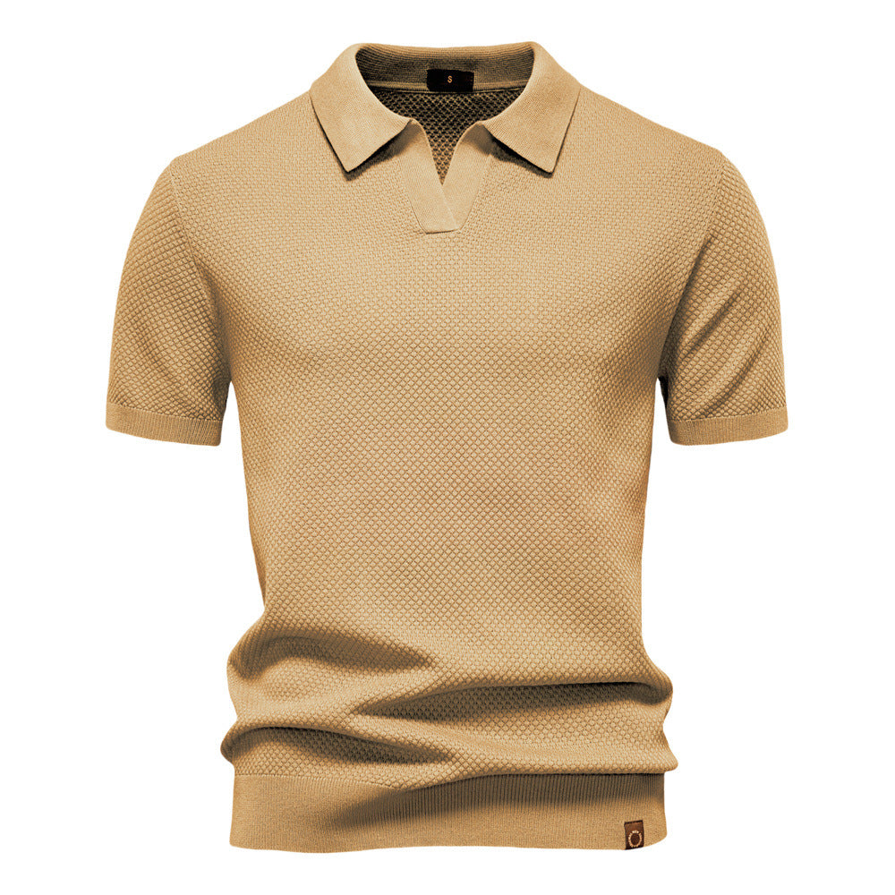 Elegance Polo | Poloshirt met open kraag en lichte structuur