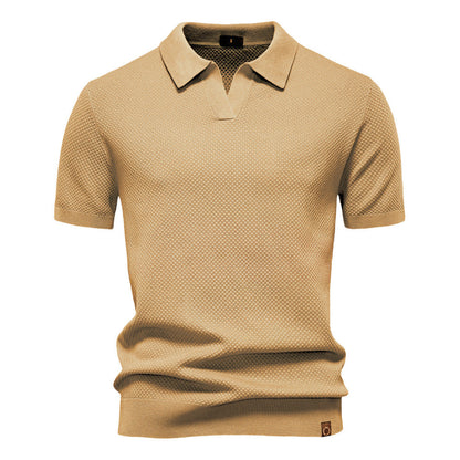 Elegance Polo | Poloshirt met open kraag en lichte structuur