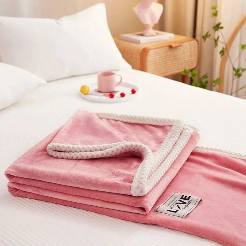 FloraFleece | Roze flanellen deken met zachte warmte