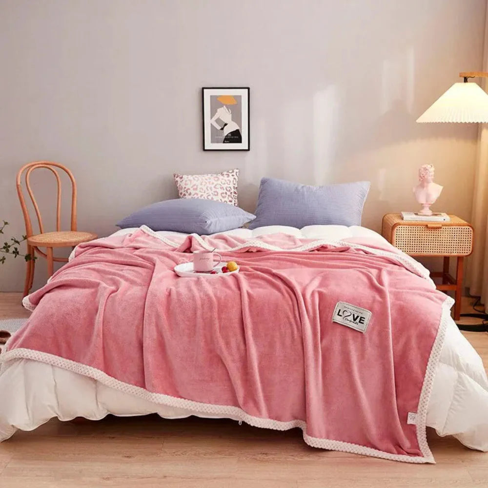 FloraFleece | Roze flanellen deken met zachte warmte