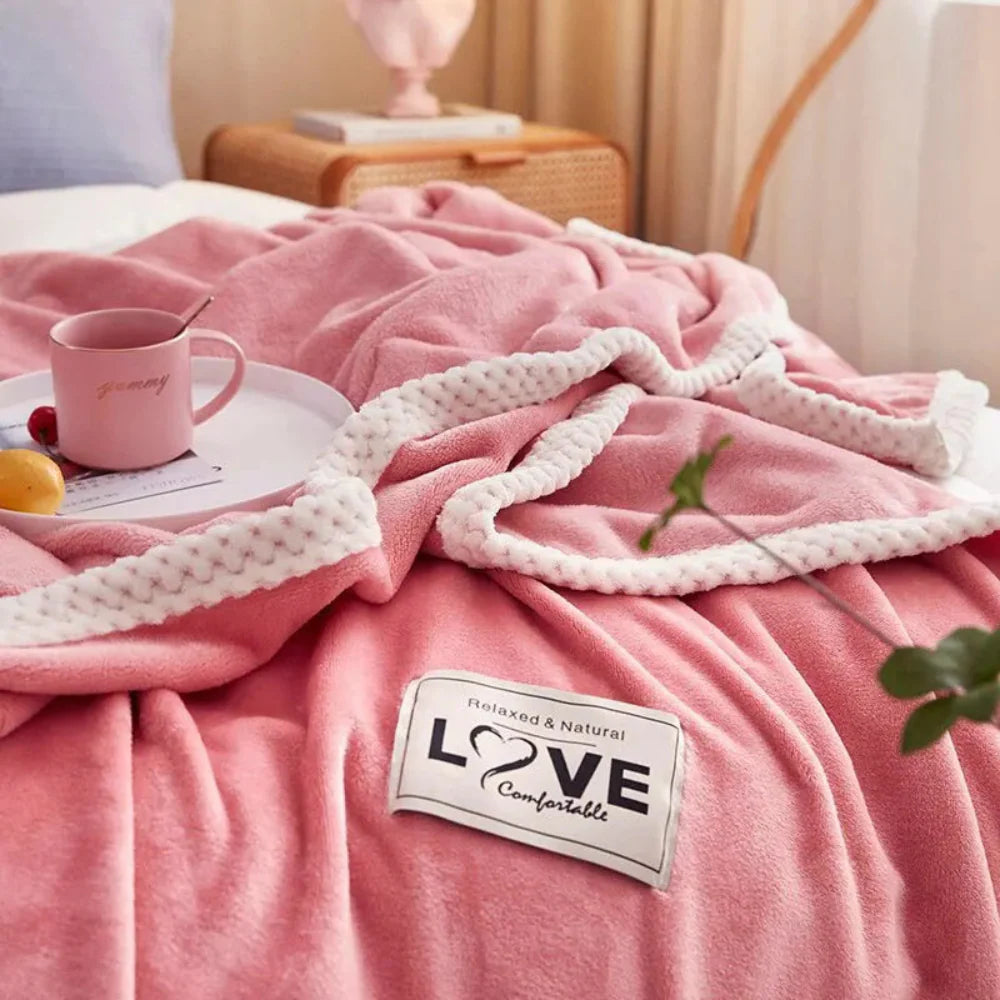 FloraFleece | Roze flanellen deken met zachte warmte