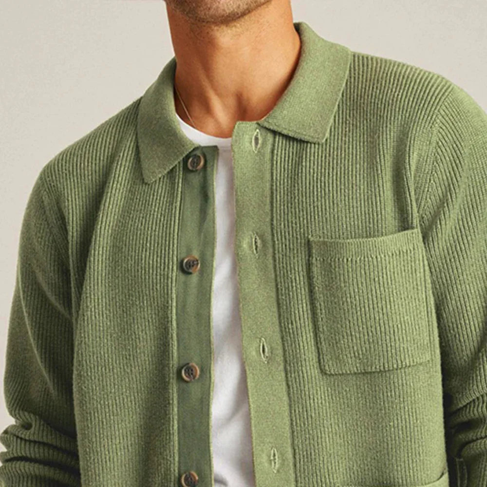 ForestKnit | Groene katoenen cardigan met knopen