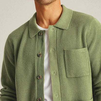 ForestKnit | Groene katoenen cardigan met knopen