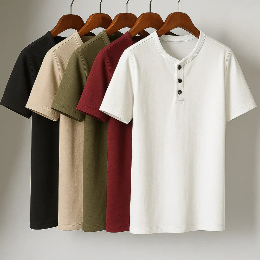 GabrielHenley | Korte henley‑tee voor mannen