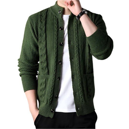 NordicWeave Jacket | Gebreide herenjas met fleece en quilt