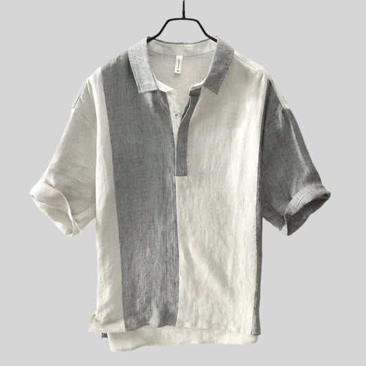 LinoChic | Linnen shirt met korte mouwen