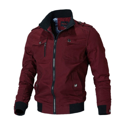 Liam | Heren herfst-winterjas met hoge kraag en slanke pasvorm rits