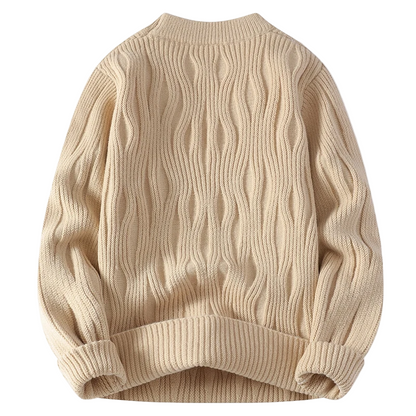 WaveKnit | Heren chunky trui met golvend ribpatroon