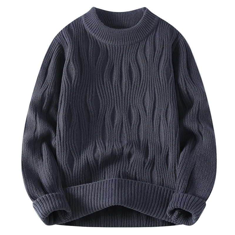 WaveKnit | Heren chunky trui met golvend ribpatroon
