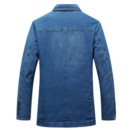Denim Blazer | Heren blazer met gestreepte binnenvoering