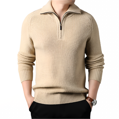 Salvatore | Quarter-zip trui van premium katoenblend