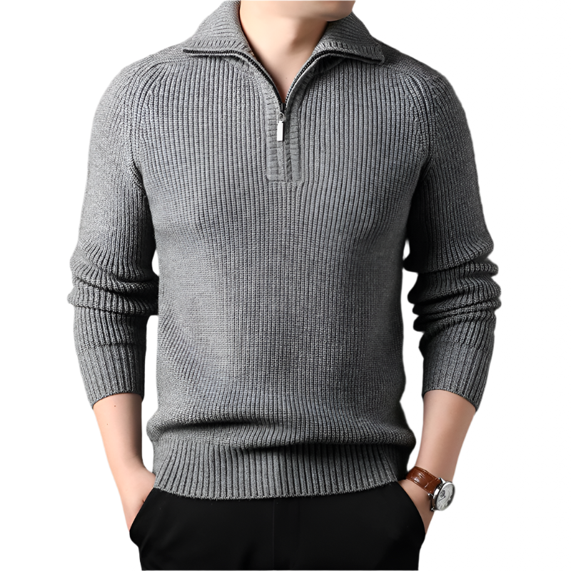 Salvatore | Quarter-zip trui van premium katoenblend