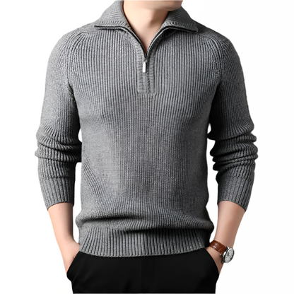 Salvatore | Quarter-zip trui van premium katoenblend