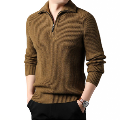 Salvatore | Quarter-zip trui van premium katoenblend