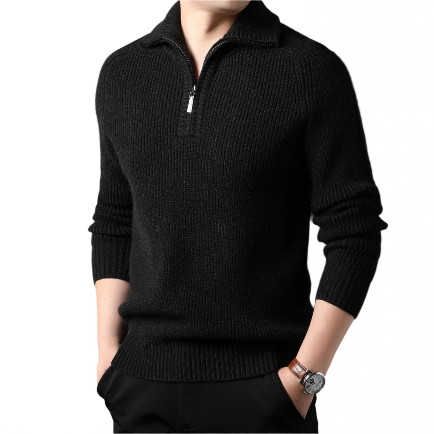 Salvatore | Quarter-zip trui van premium katoenblend