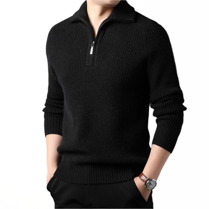 Salvatore | Quarter-zip trui van premium katoenblend