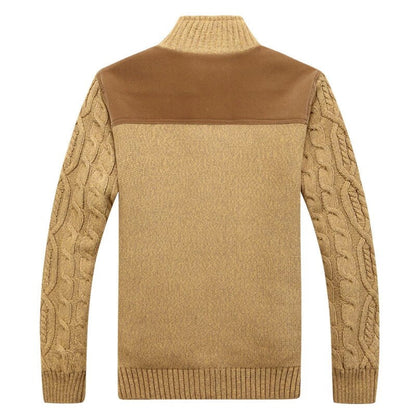 Heren gebreid vest met kabelpatroon en fleecevoering | warm & stijlvol
