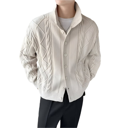 CableCraft Cardigan | Kabel‑trui met zachte wolblend en kraag