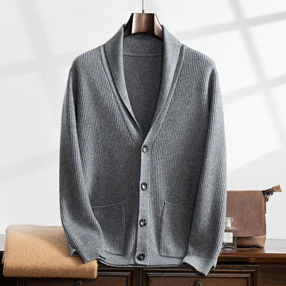Lunaro Cardigan | Stijlvolle heren vest met sjaalkraag