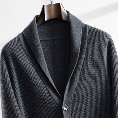 Lunaro Cardigan | Stijlvolle heren vest met sjaalkraag