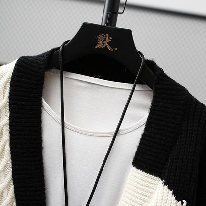 UrbanPatch | Kabel‑patchwork vest met toggle‑sluiting