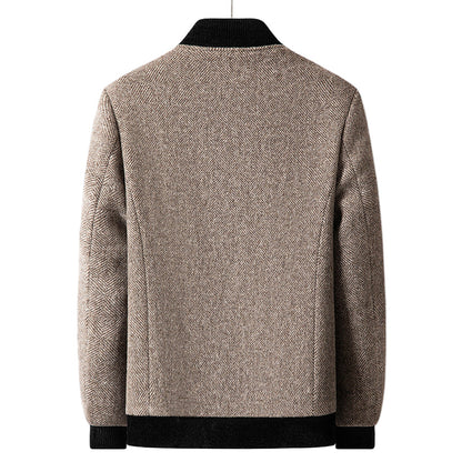 WeaveGuard | Woljas met herringbone patroon en ribkraag