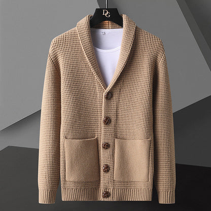 Elmcrest Knit | Wolcardigan met klassieke varsity‑stijl
