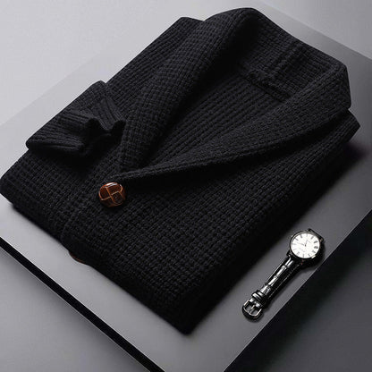 Elmcrest Knit | Wolcardigan met klassieke varsity‑stijl
