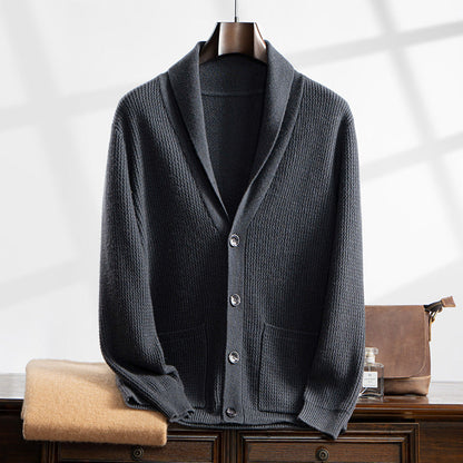 Lunaro Cardigan | Stijlvolle heren vest met sjaalkraag