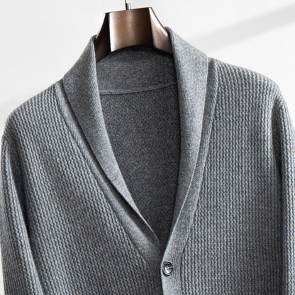 Lunaro Cardigan | Stijlvolle heren vest met sjaalkraag