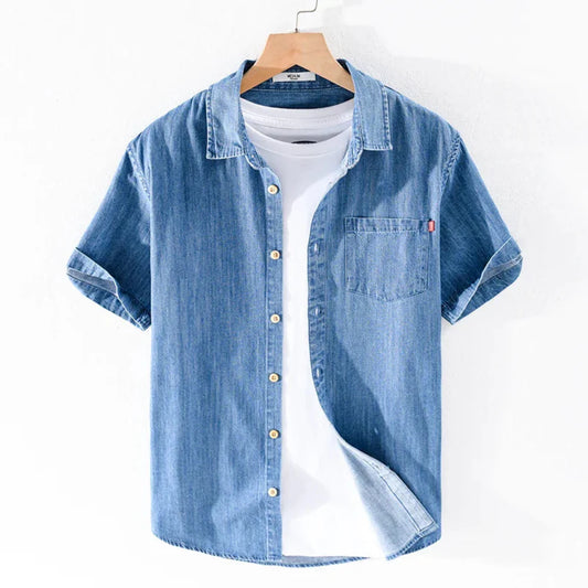 Ole | Denim shirt met een stoer randje