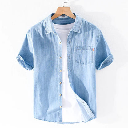 Ole | Denim shirt met een stoer randje