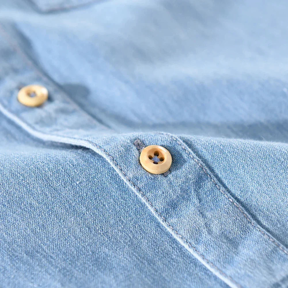 Ole | Denim shirt met een stoer randje