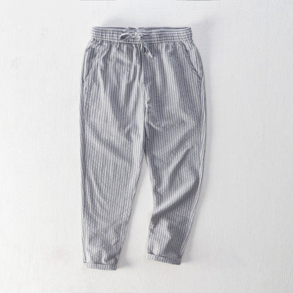 PinLuxe | Katoenen broek met krijtstreep