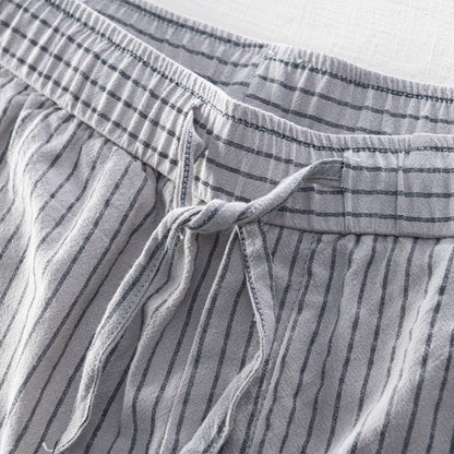 PinLuxe | Katoenen broek met krijtstreep