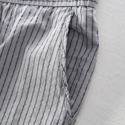 PinLuxe | Katoenen broek met krijtstreep