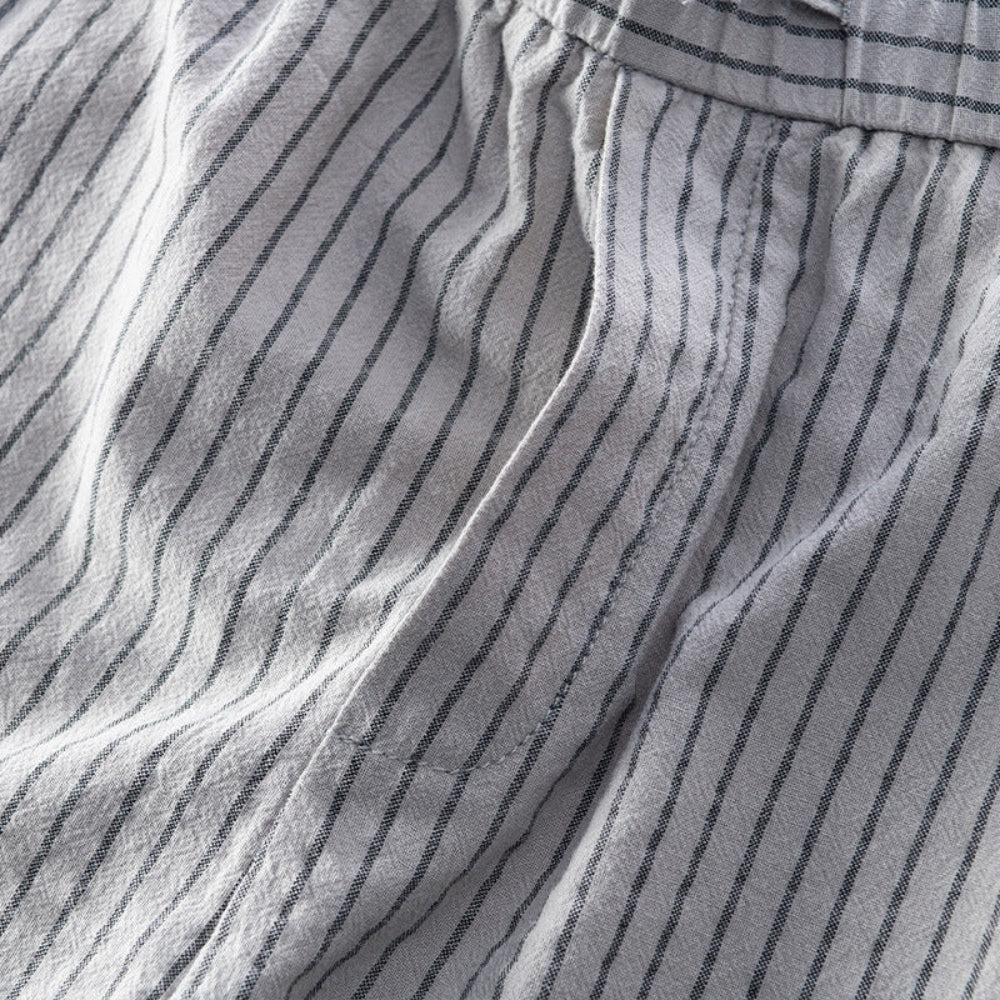 PinLuxe | Katoenen broek met krijtstreep