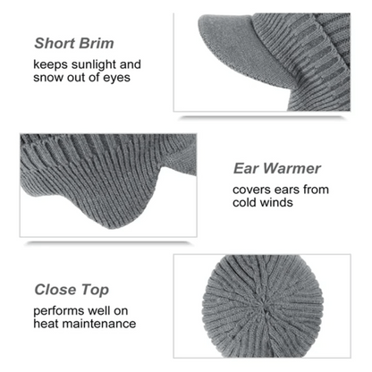 Rib Cap | Unisex gebreide muts met warme oorbescherming