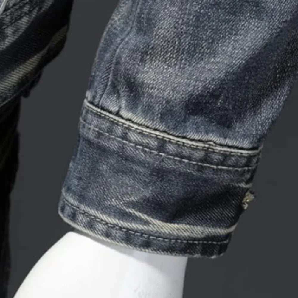 Rick | Retro spijkerjas met rits voor heren