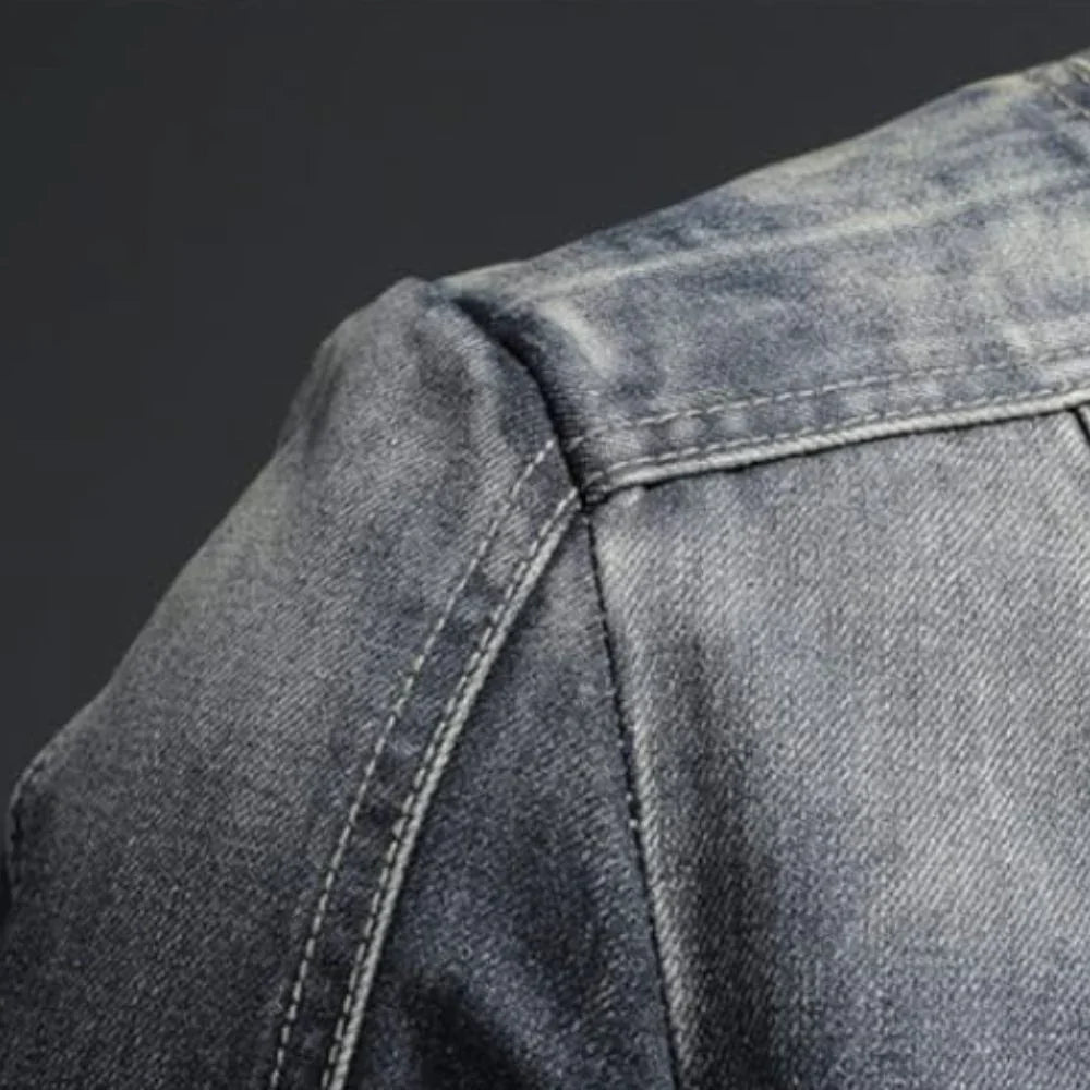 Rick | Retro spijkerjas met rits voor heren
