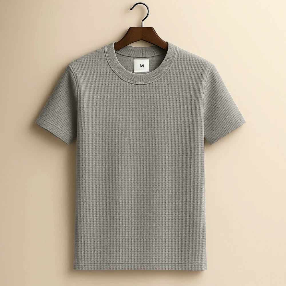 Rowan | Heren waffle‑shirt met structuur