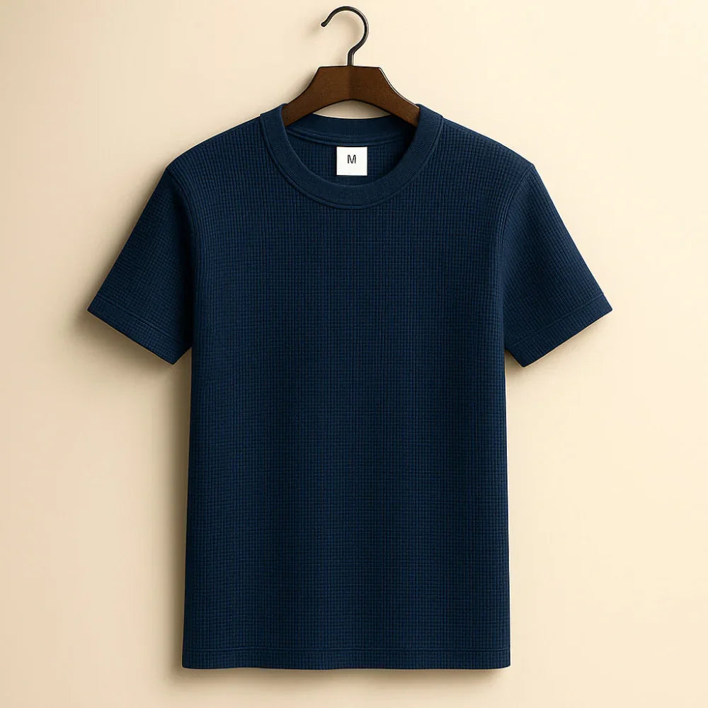 Rowan | Heren waffle‑shirt met structuur