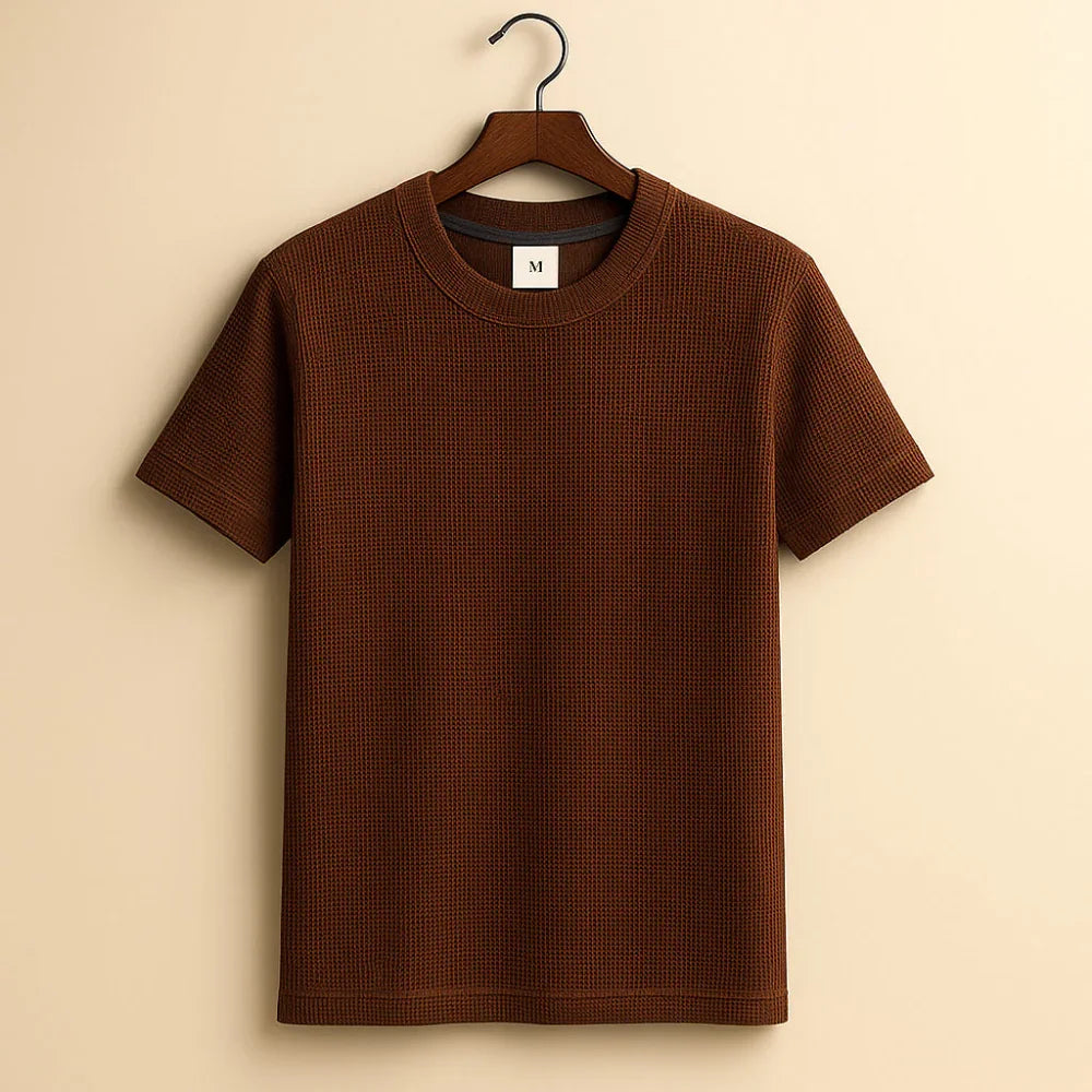 Rowan | Heren waffle‑shirt met structuur