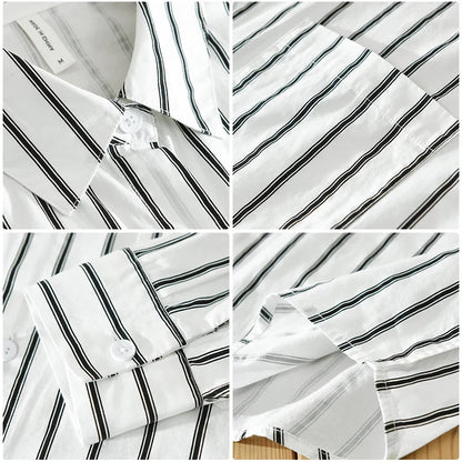 StripeSoft | Katoenen longsleeve met streeppatroon