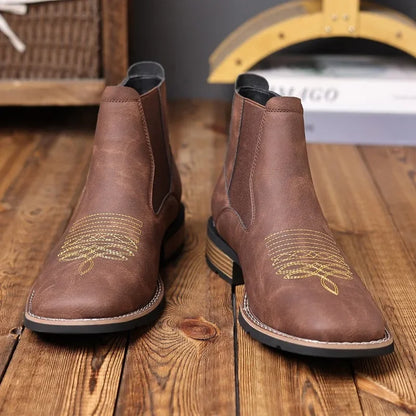 HeritageCobbler | Leren chelseaboots met borduursel